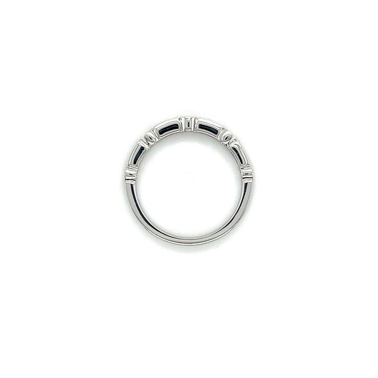 Geometric Ring with 0.34ct of Diamonds in 18K White Gold Top View