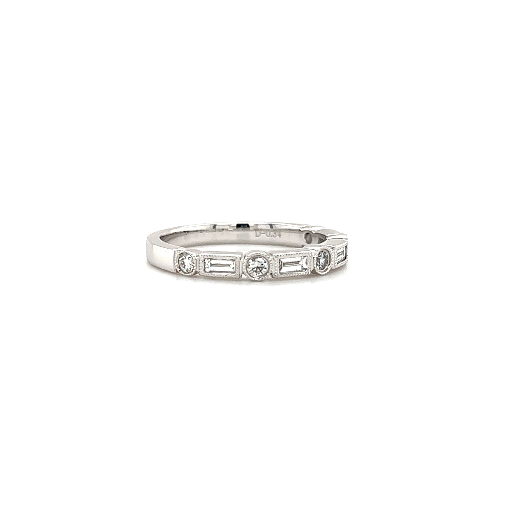 Geometric Ring with 0.34ct of Diamonds in 18K White Gold Left Side View