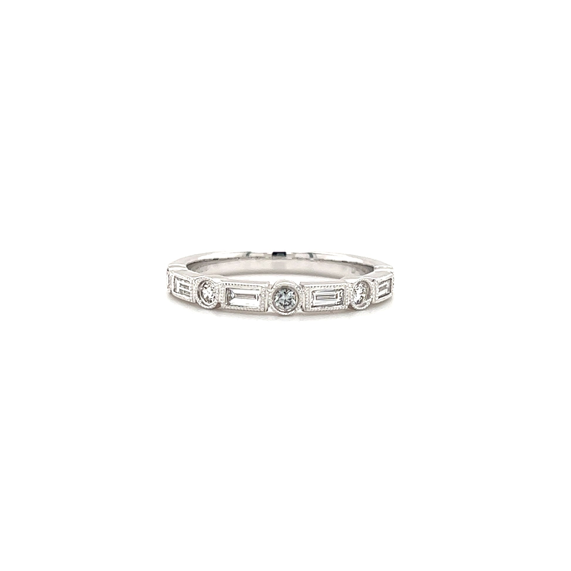 Geometric Ring with 0.34ct of Diamonds in 18K White GoldFront View