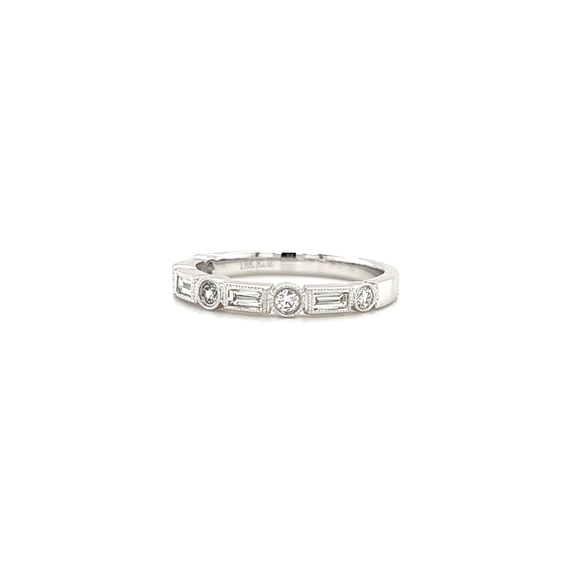 Geometric Ring with 0.34ct of Diamonds in 18K White Gold Right Side View