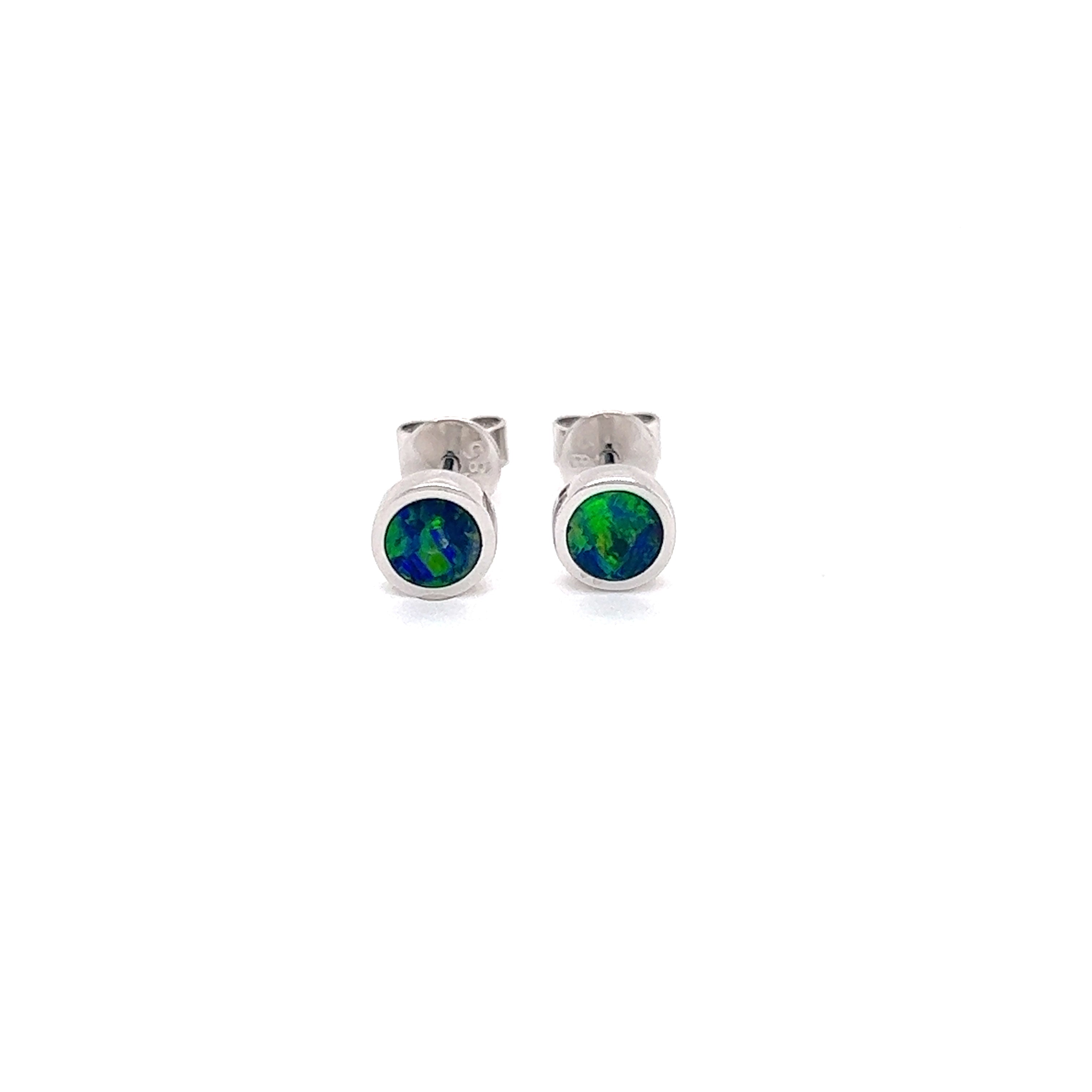 Black Opal Stud Earrings Diamonds 7701 | Black Opal Jewelry