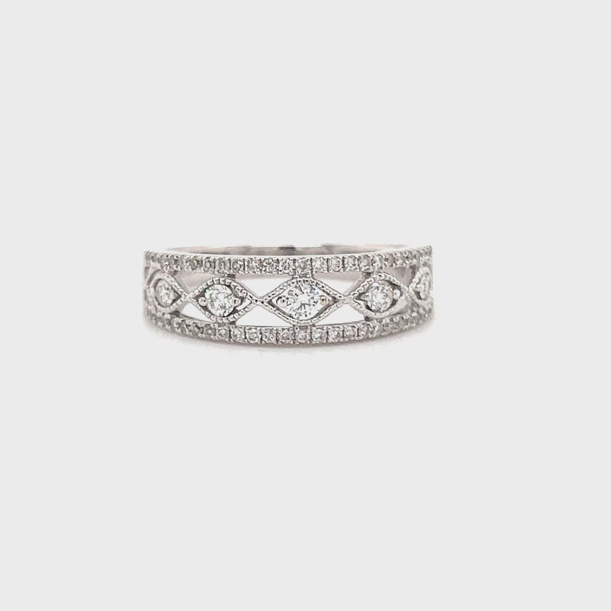 Diamond Ring with 0.36ctw of Diamonds in 14K White Gold Video