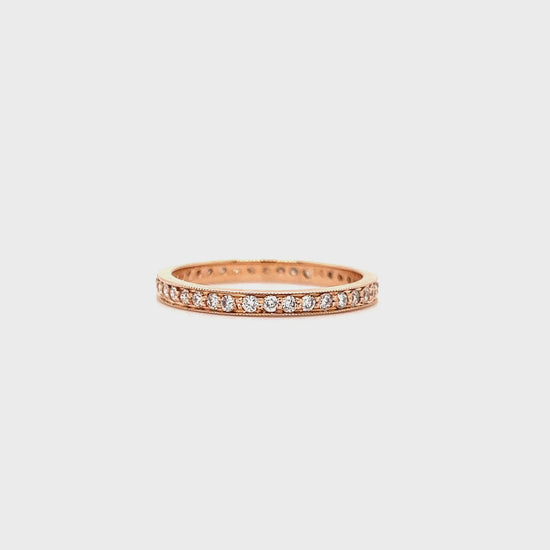 Full Eternity Ring with Thirty-Eight Diamonds in 14K Rose Gold Video