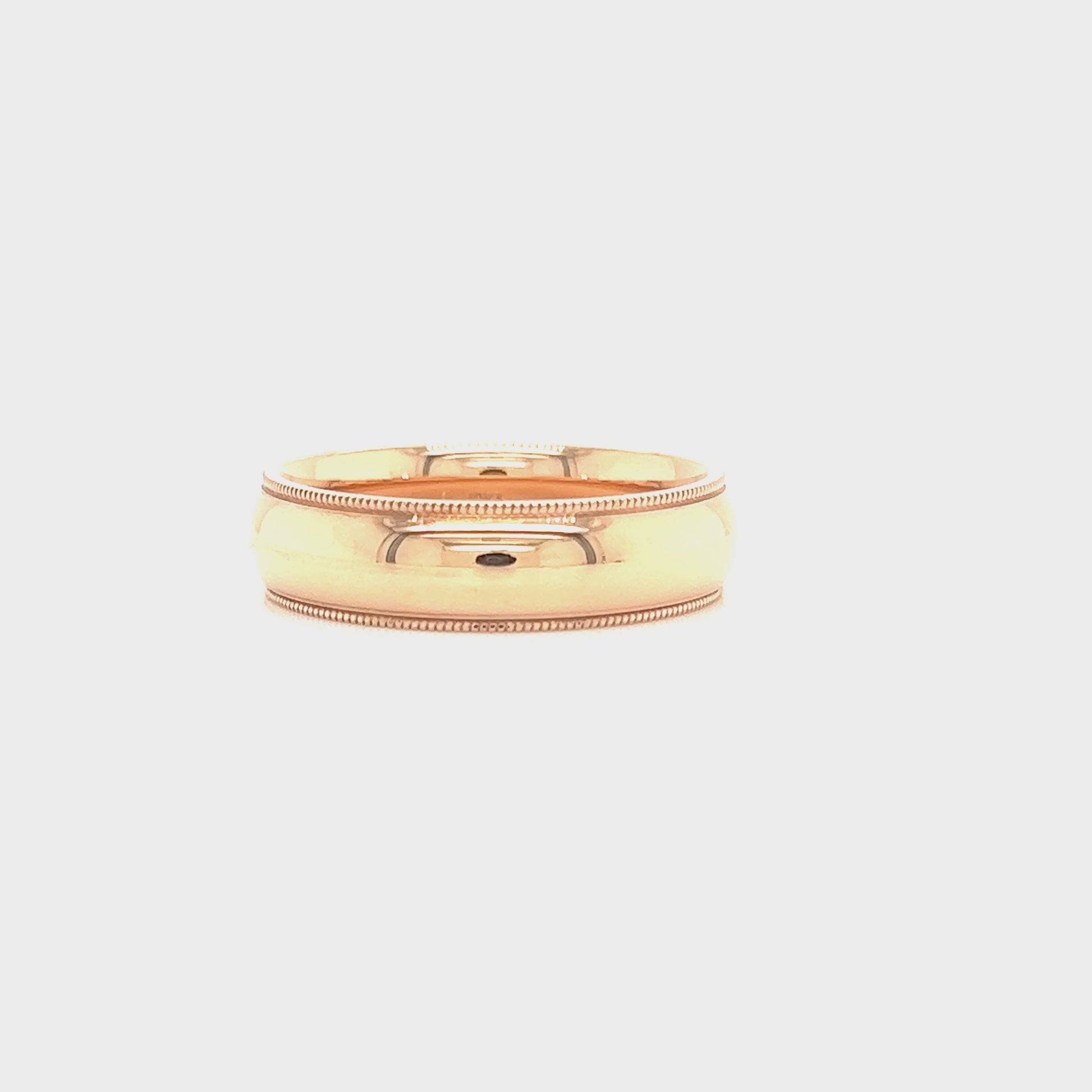 Milgrain 6mm Ring with Comfort Fit in 10K Rose Gold Video