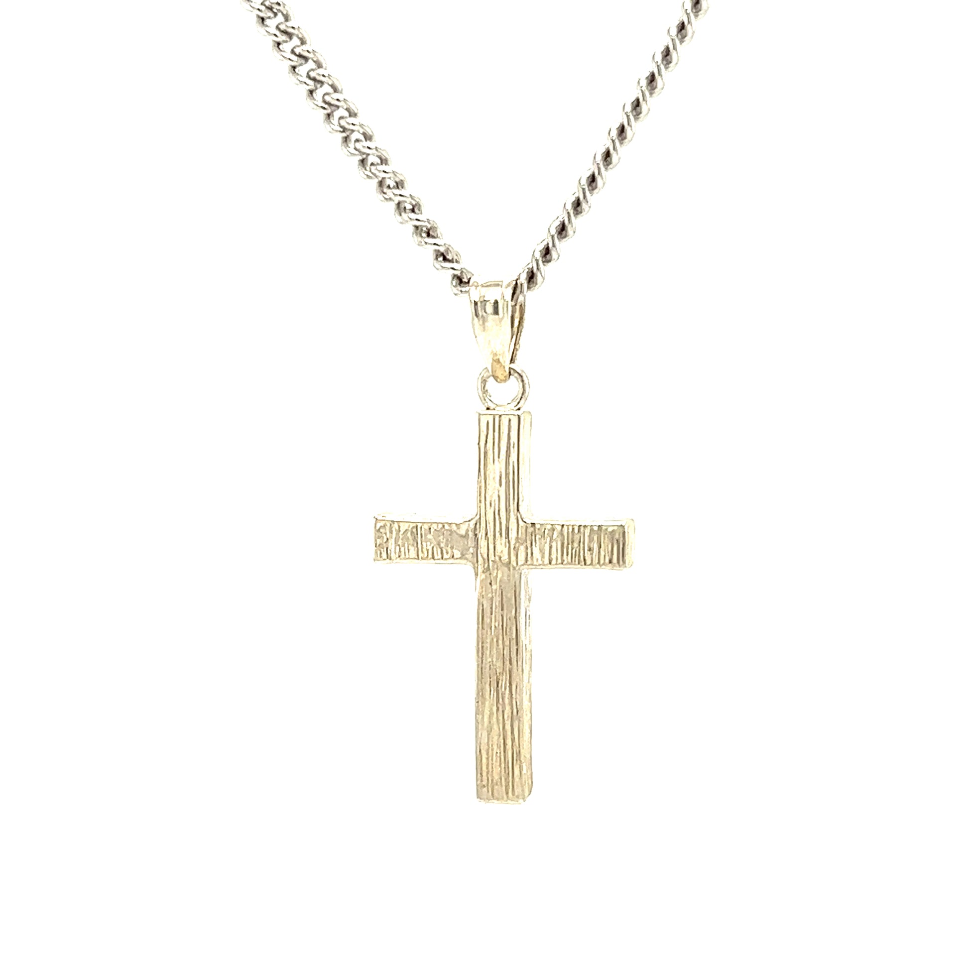 Cross Necklace with Black Epoxy in Sterling Silver. Pendant Back View