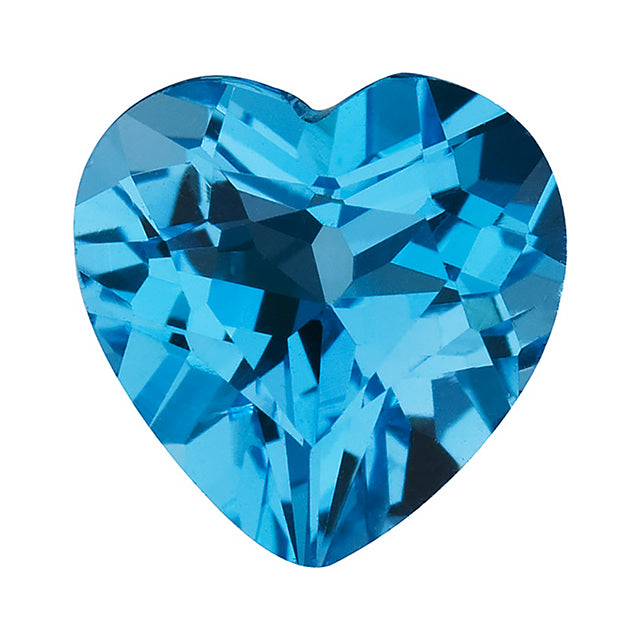 Loose Swiss Blue Topaz Gemstone Heart