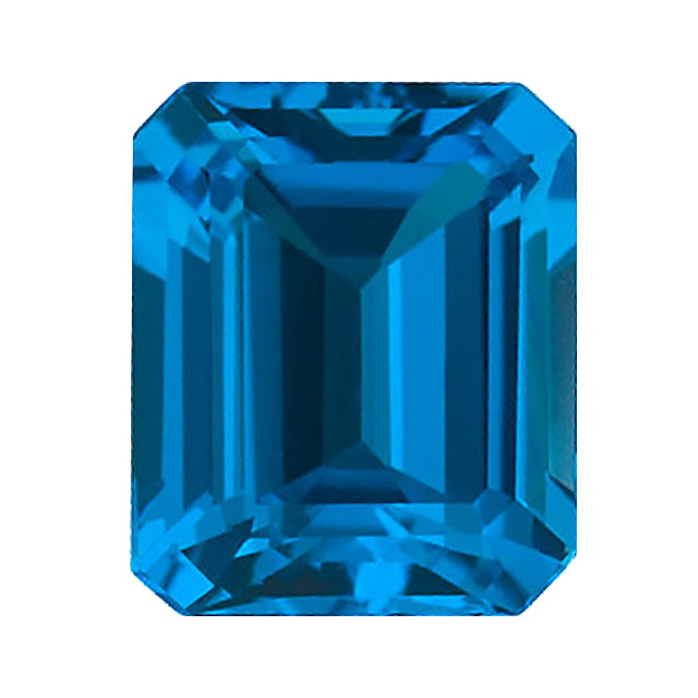 Loose Swiss Blue Topaz Gemstone Octagon Emerald Cut