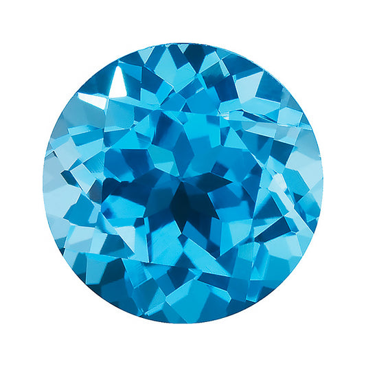 Loose Swiss Blue Topaz Gemstone Round
