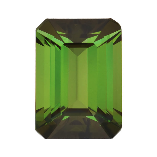 Loose Green Tourmaline Gemstone Octagon Emerald Cut