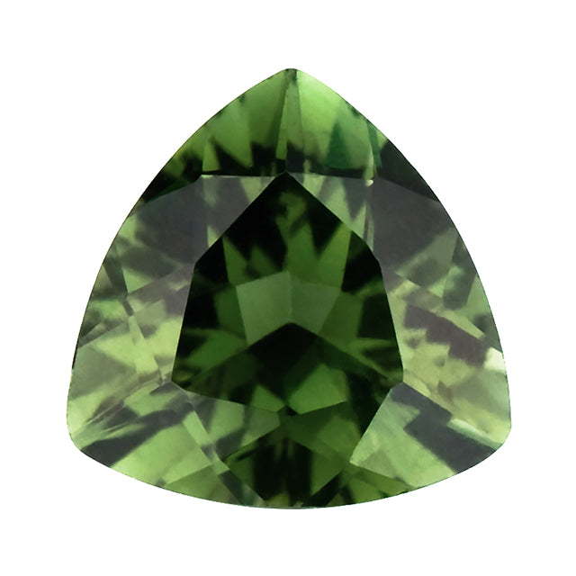 Loose Green Tourmaline Gemstone Trillion