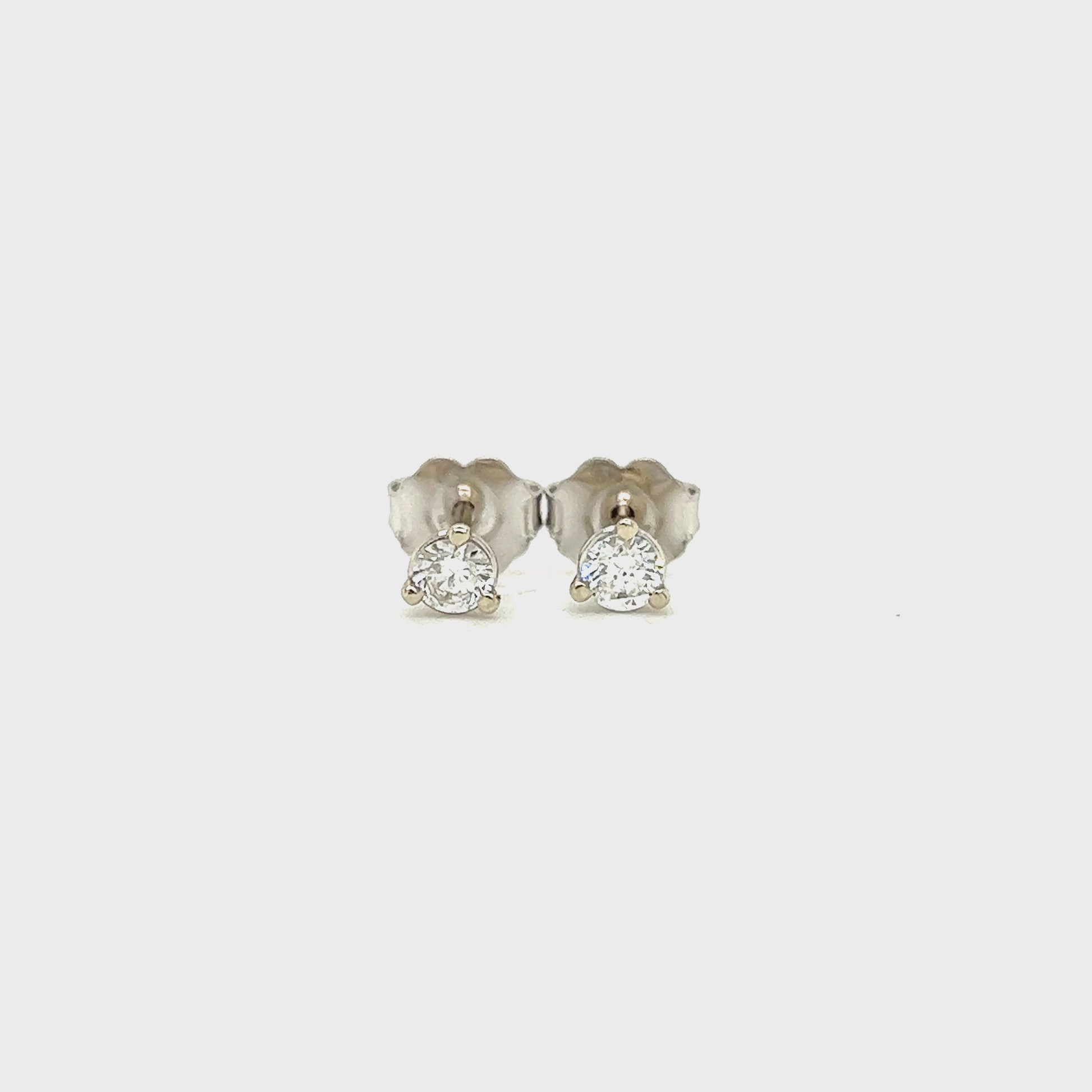 Diamond Stud Earrings with 0.2ctw of Diamonds in 14K White Gold Video