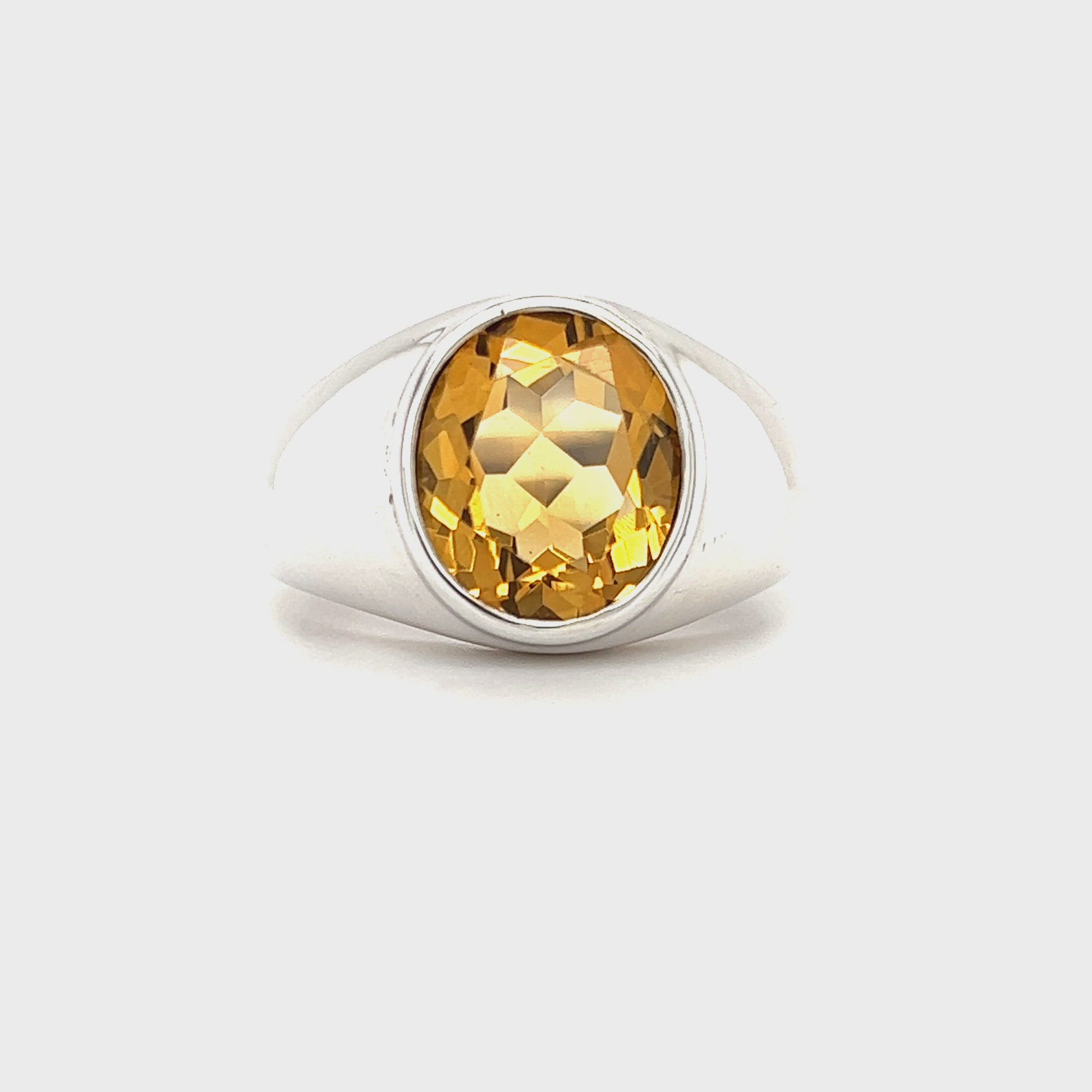 Oval Citrine Ring in Sterling Silver Video