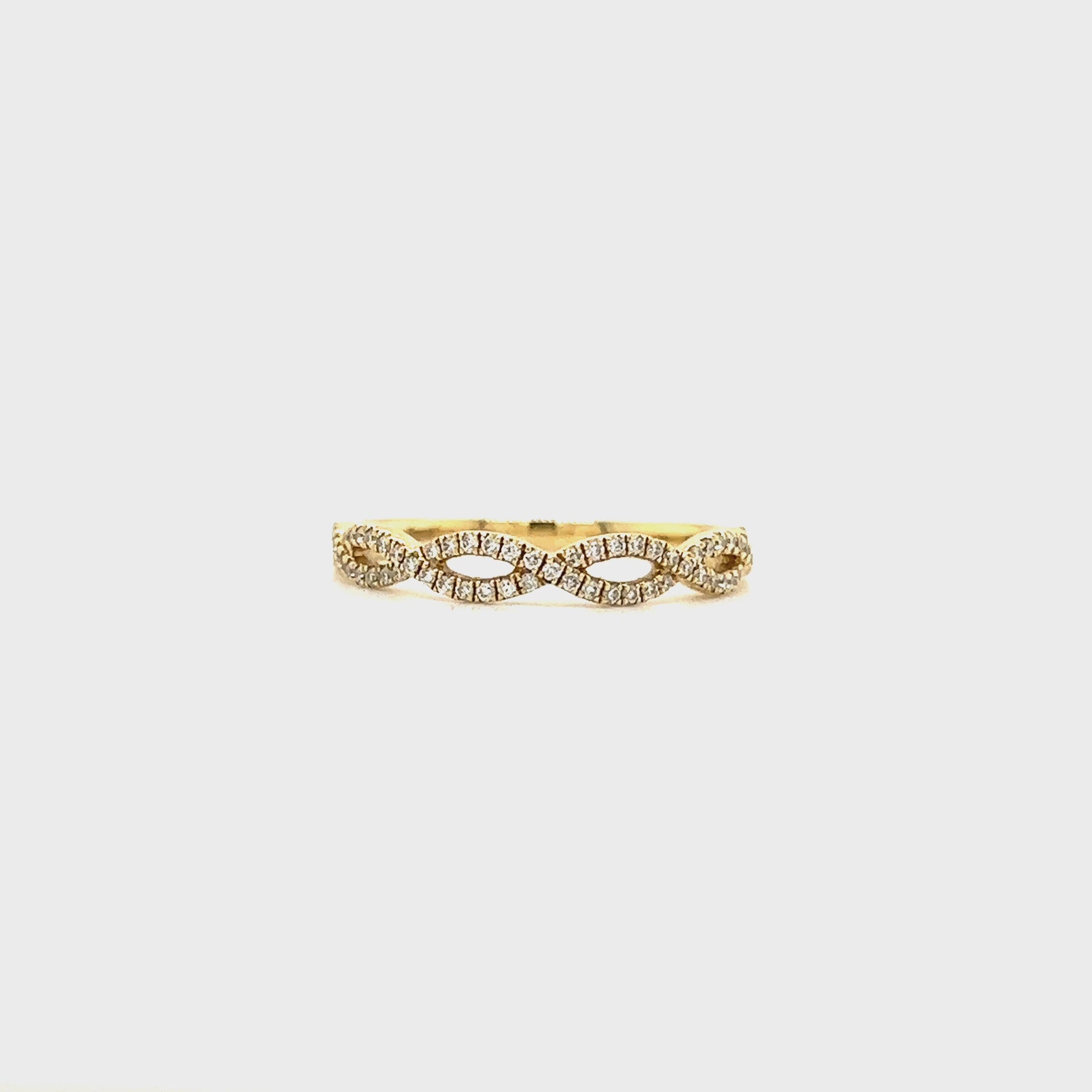 Infinity Diamond Ring with 0.21ctw of Diamonds in 14K Yellow Gold Video