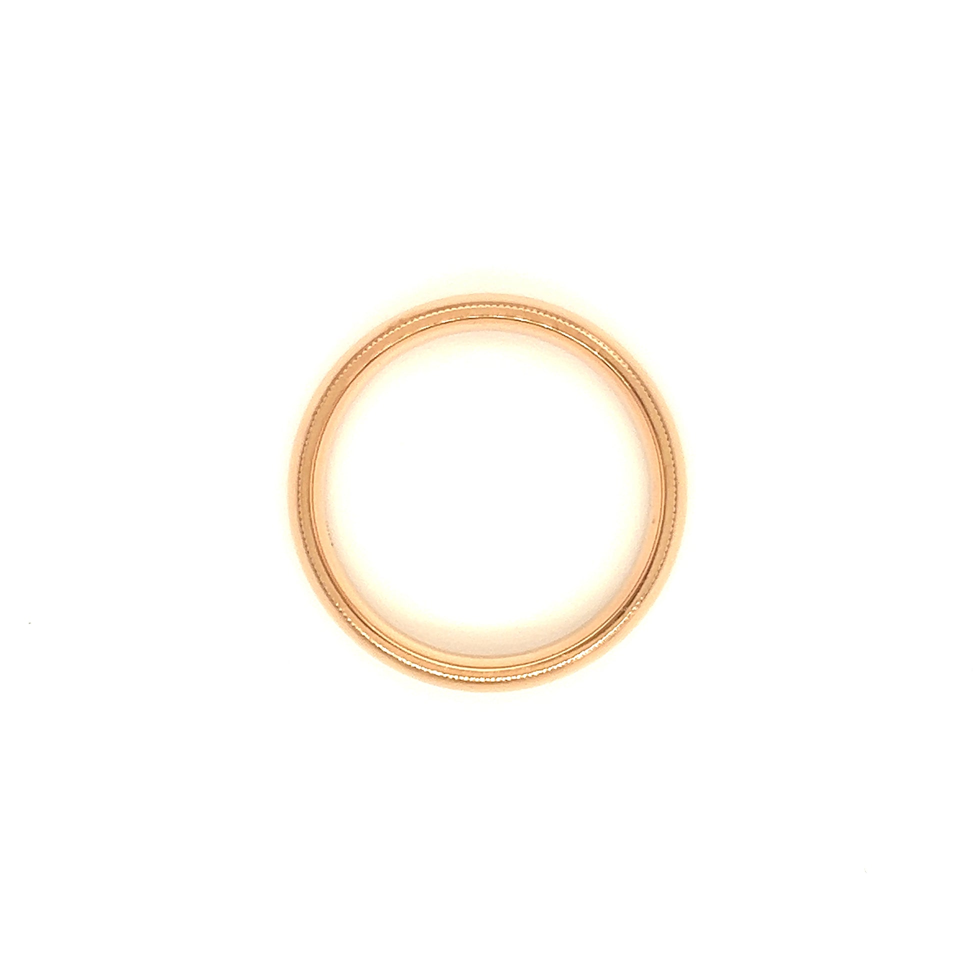 Milgrain 6mm Ring with Comfort Fit in 10K Rose Gold Top View