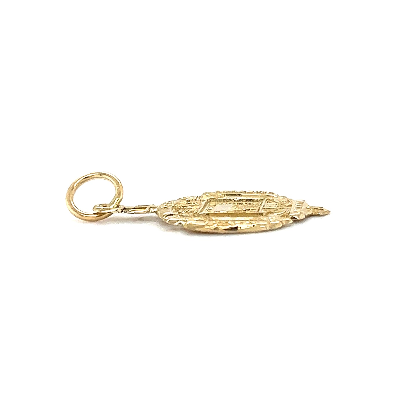 USNA Crest Pendant in 14K Yellow Gold Side View