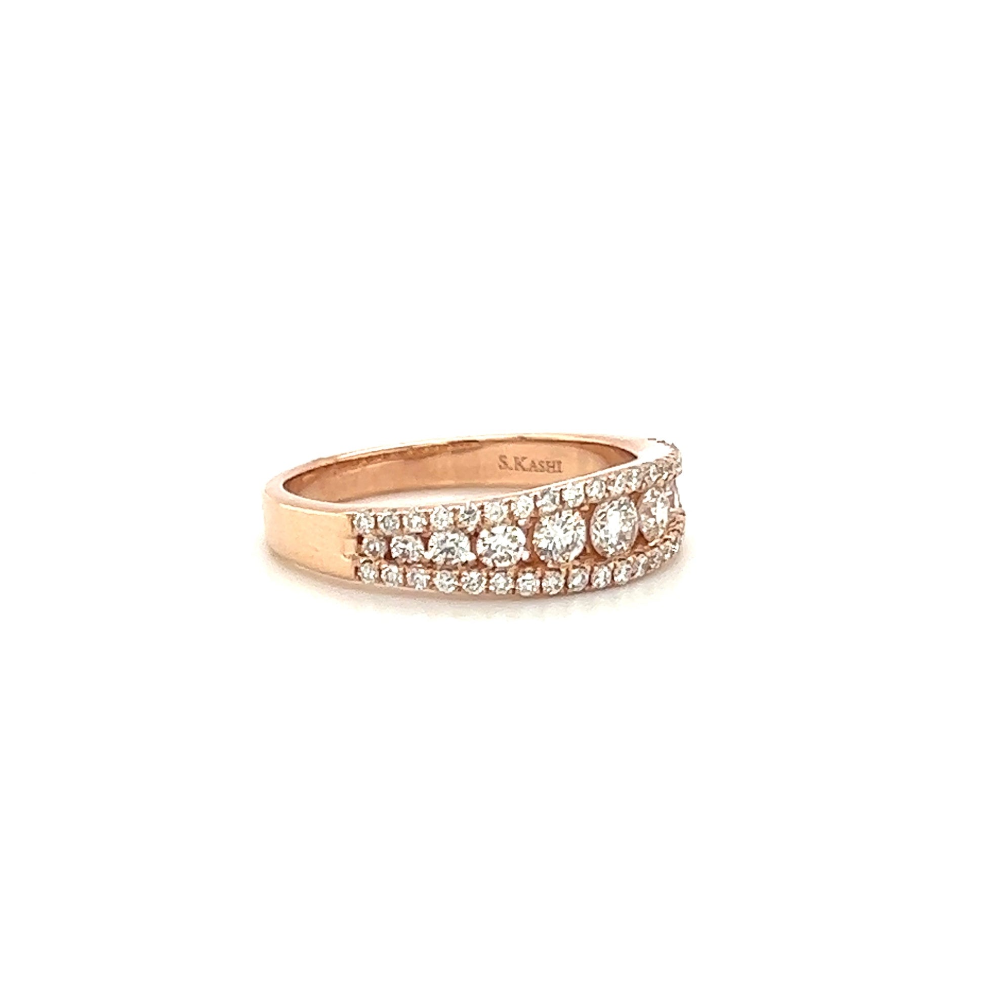 Diamond Ring with 0.78ctw of Diamonds in 14K Rose Gold Right Side View