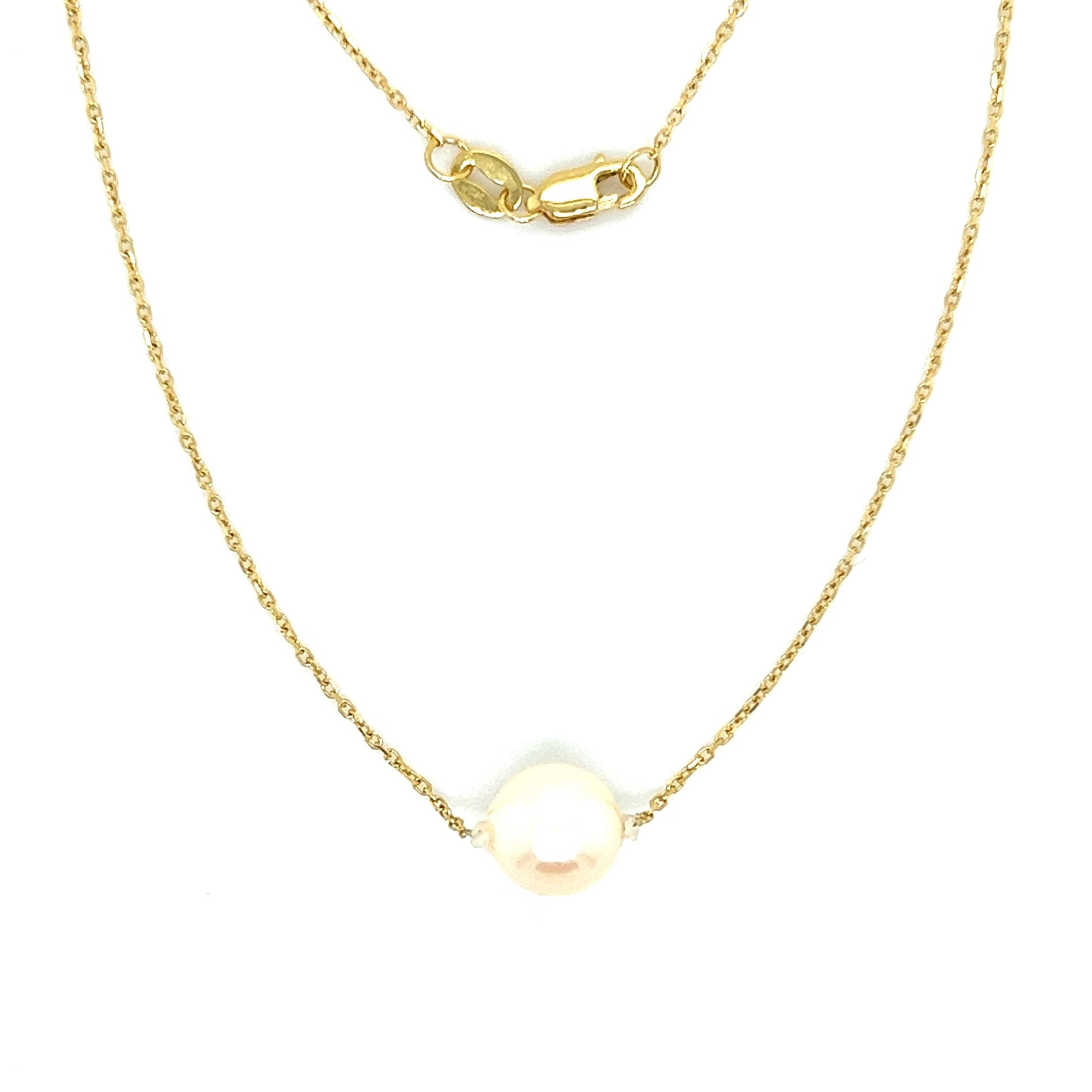 Add-a-Pearl Necklace with One 7mm White Pearl in 14K Yellow Gold