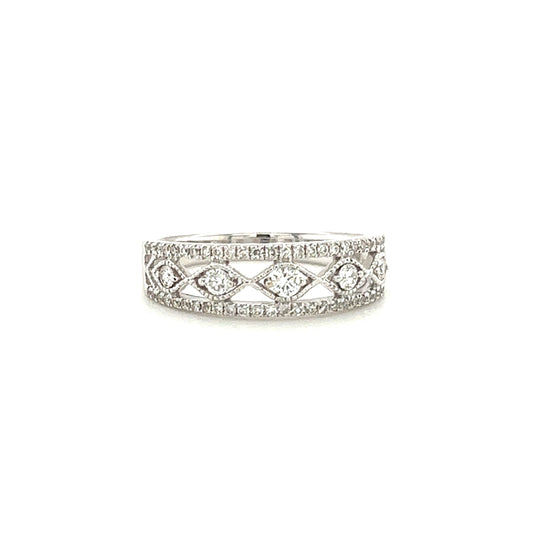 Diamond Ring with 0.36ctw of Diamonds in 14K White Gold Front View