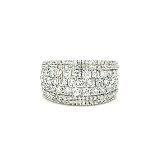 Multi-Row Diamond Ring with 1.9ctw of Diamonds in 14K White Gold Front View