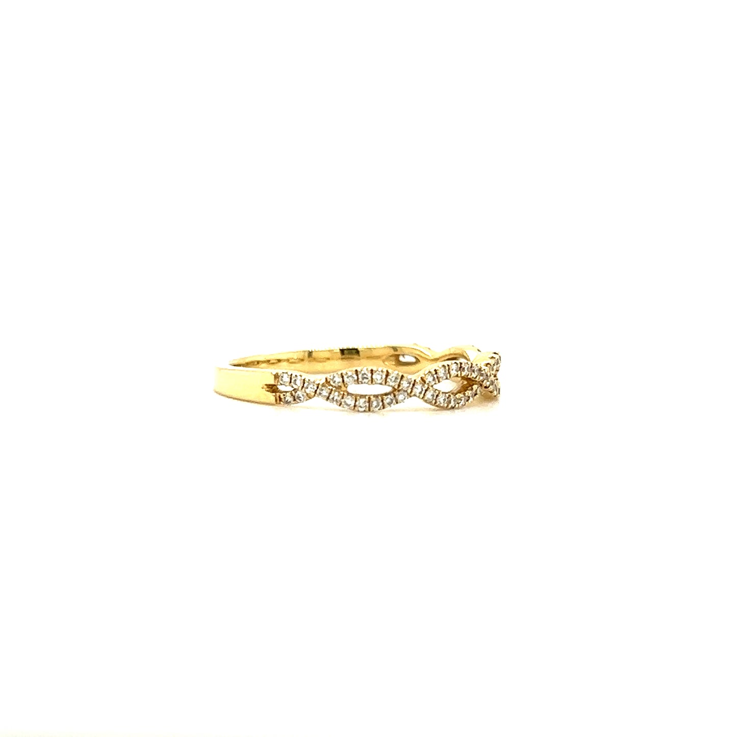Infinity Diamond Ring with 0.21ctw of Diamonds in 14K Yellow Gold Left Side View