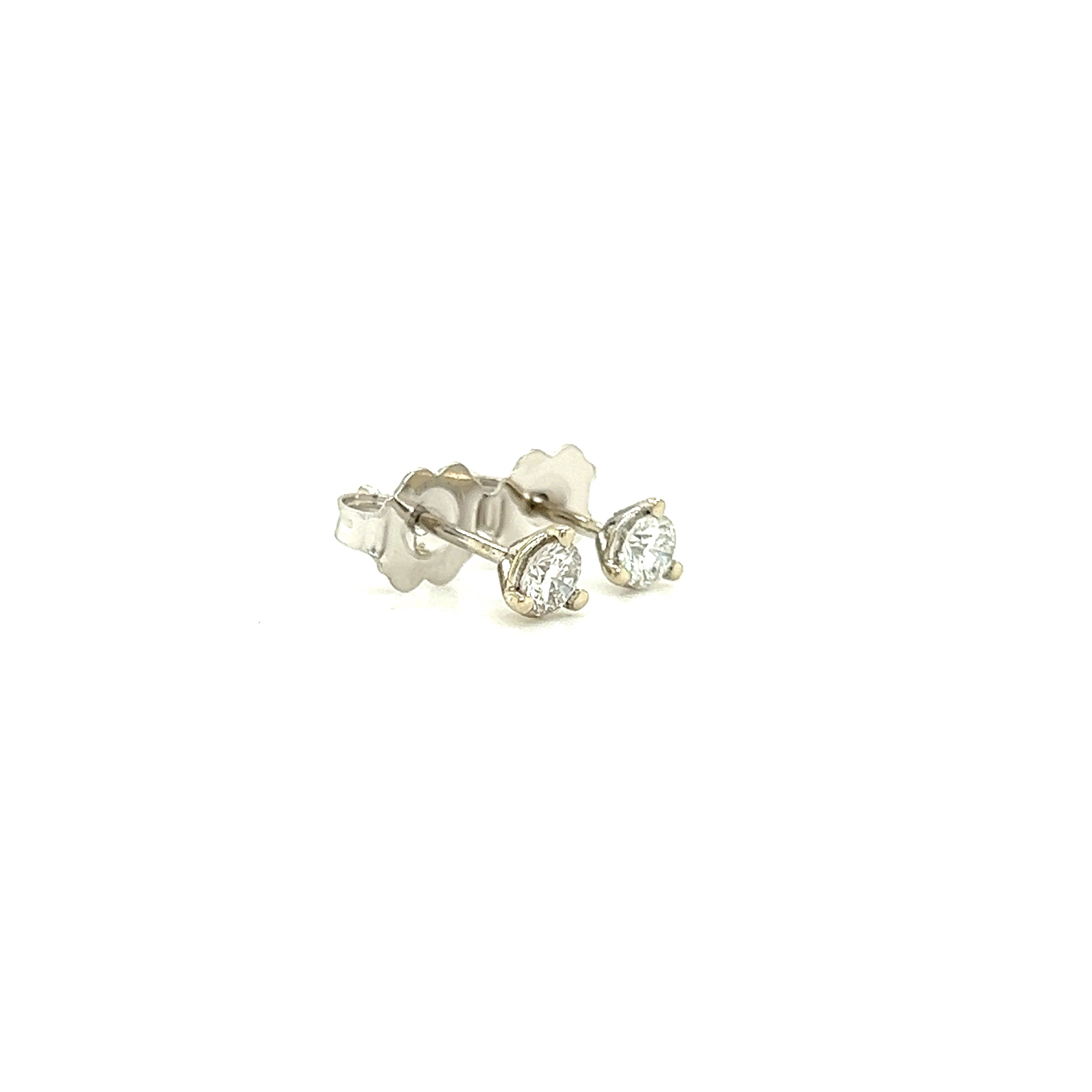 Diamond Stud Earrings with 0.2ctw of Diamonds in 14K White GoldLeft Side View