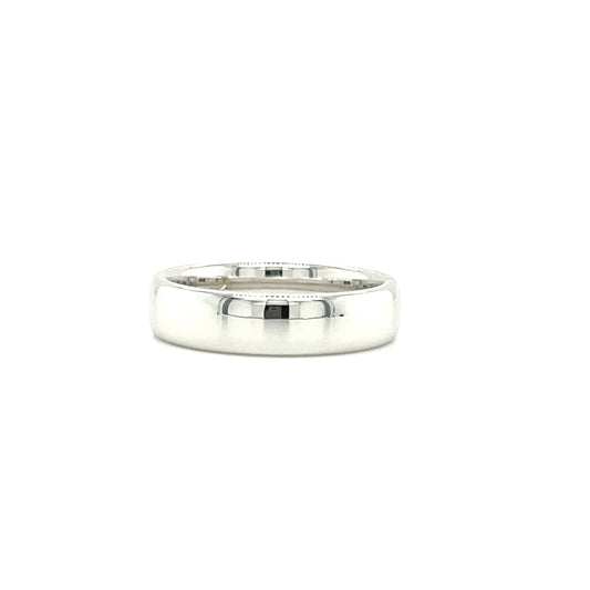 Half Round 5mm Ring with Light Comfort-Fit in 14K White Gold