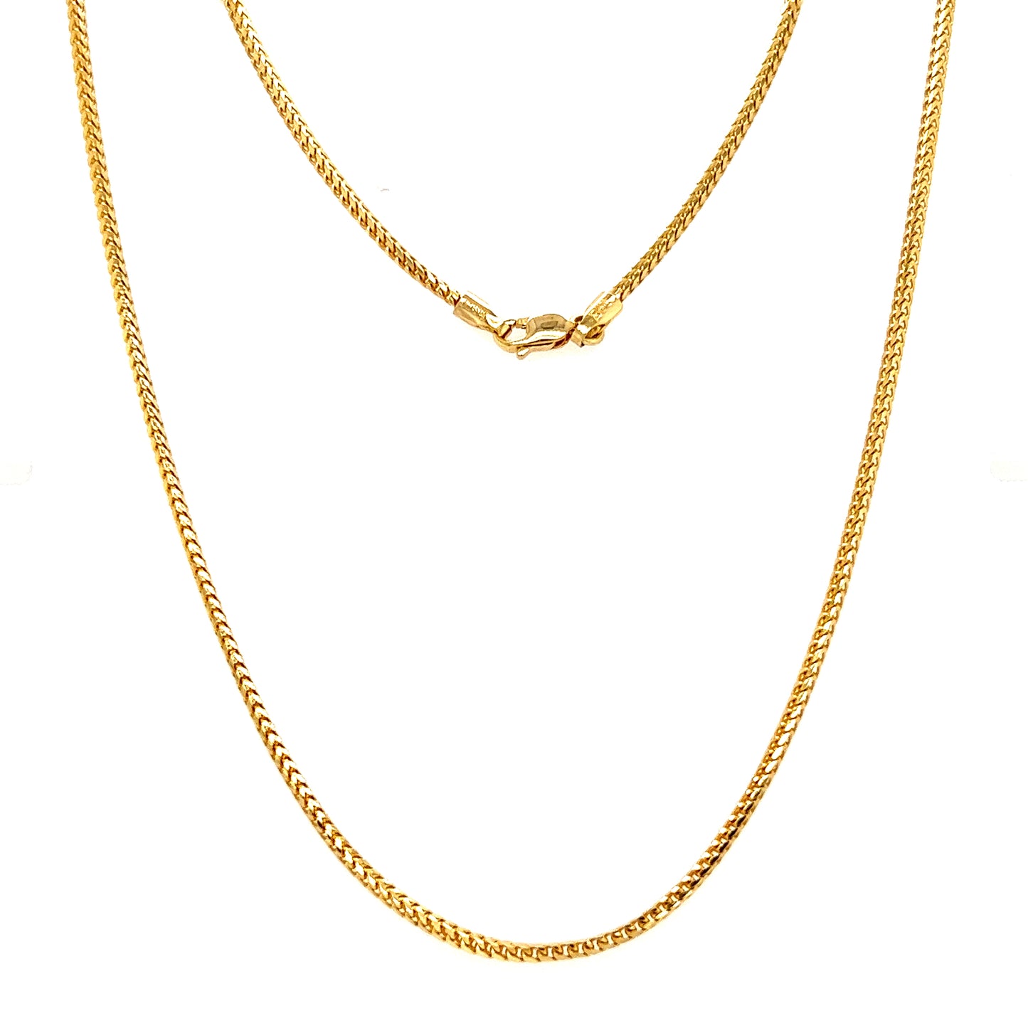 Franco 1.55mm Chain with 24in Length in 14K Yellow Gold Full Chain View