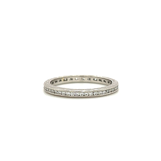 Full Eternity Ring with 0.70ctw of Diamonds in Platinum Front View