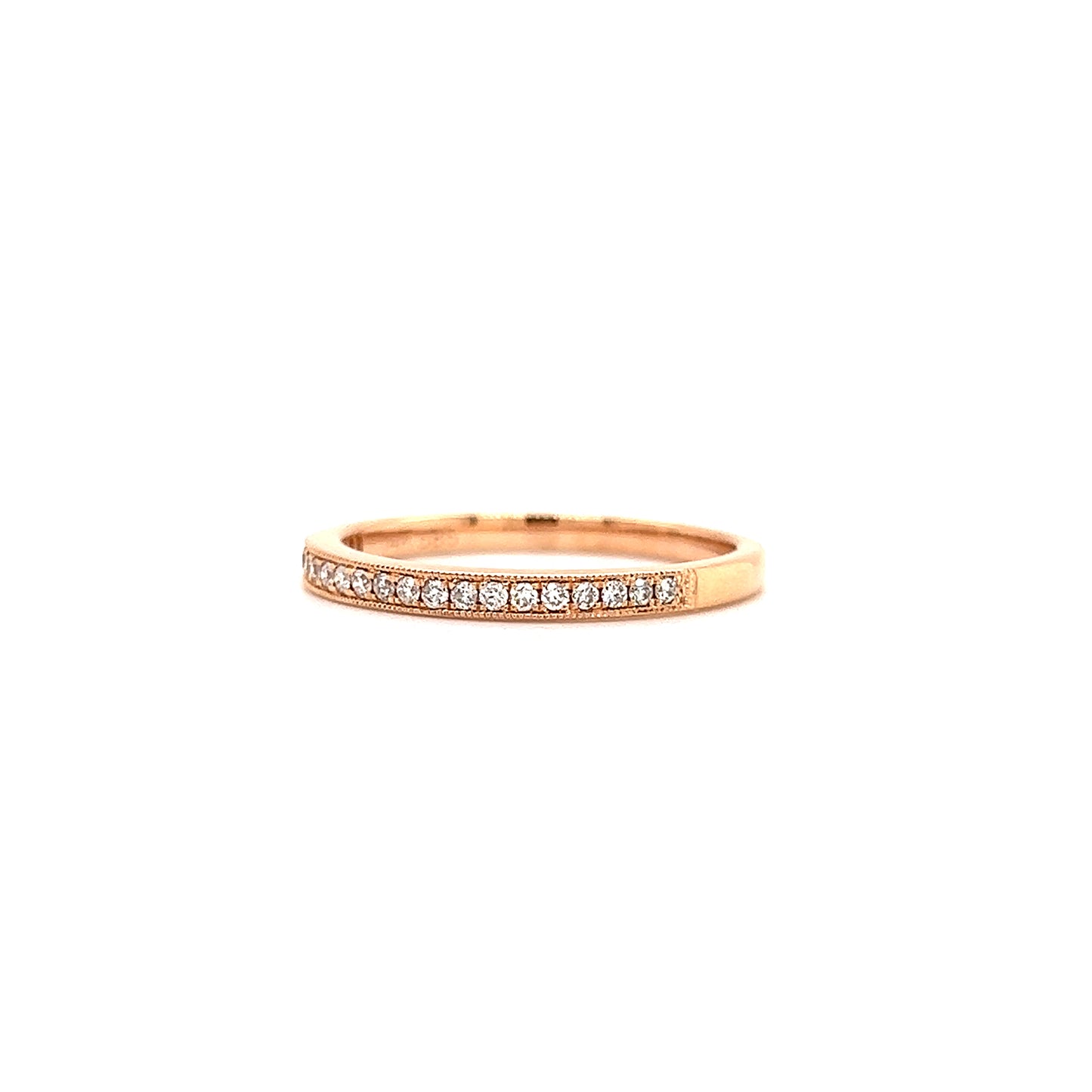 Diamond Ring with Twenty-One Diamonds in 14K Rose Gold Right Side View