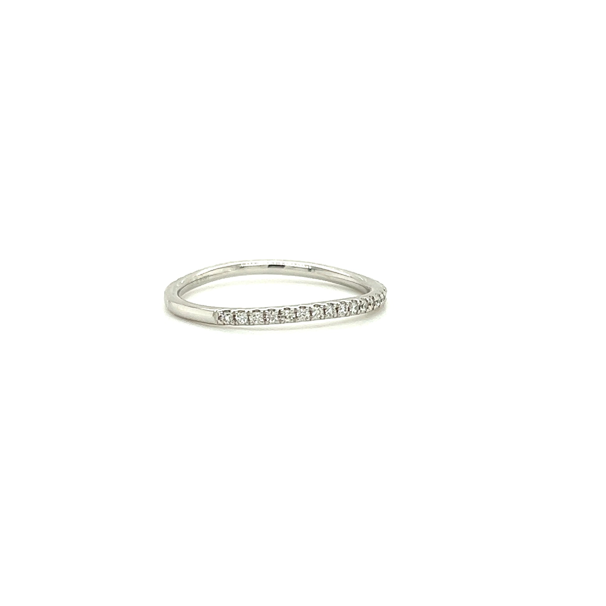 Curved Diamond Ring with 0.15ctw of Diamonds in Platinum Left Side View
