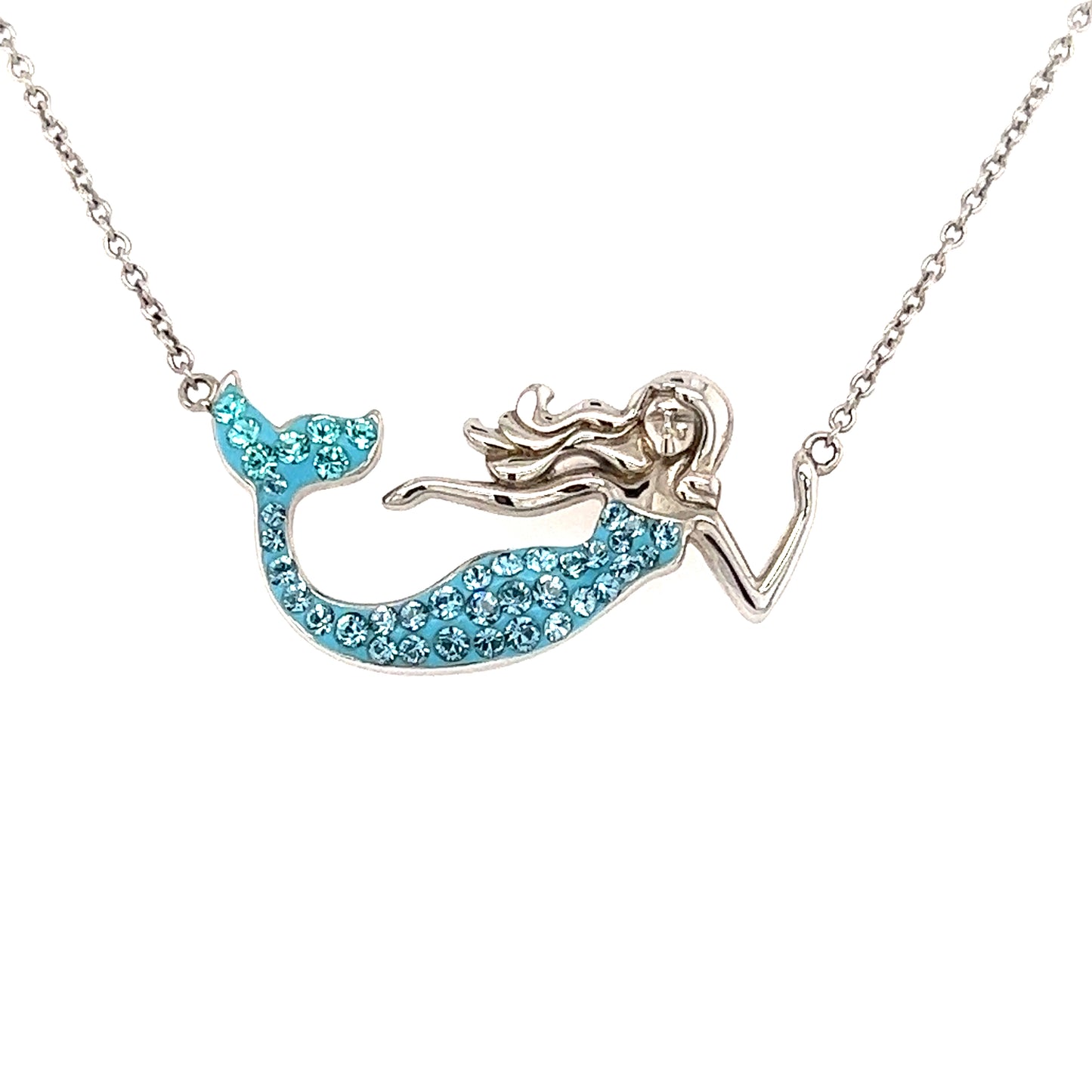 Mermaid Necklace in Sterling Silver Front View 2
