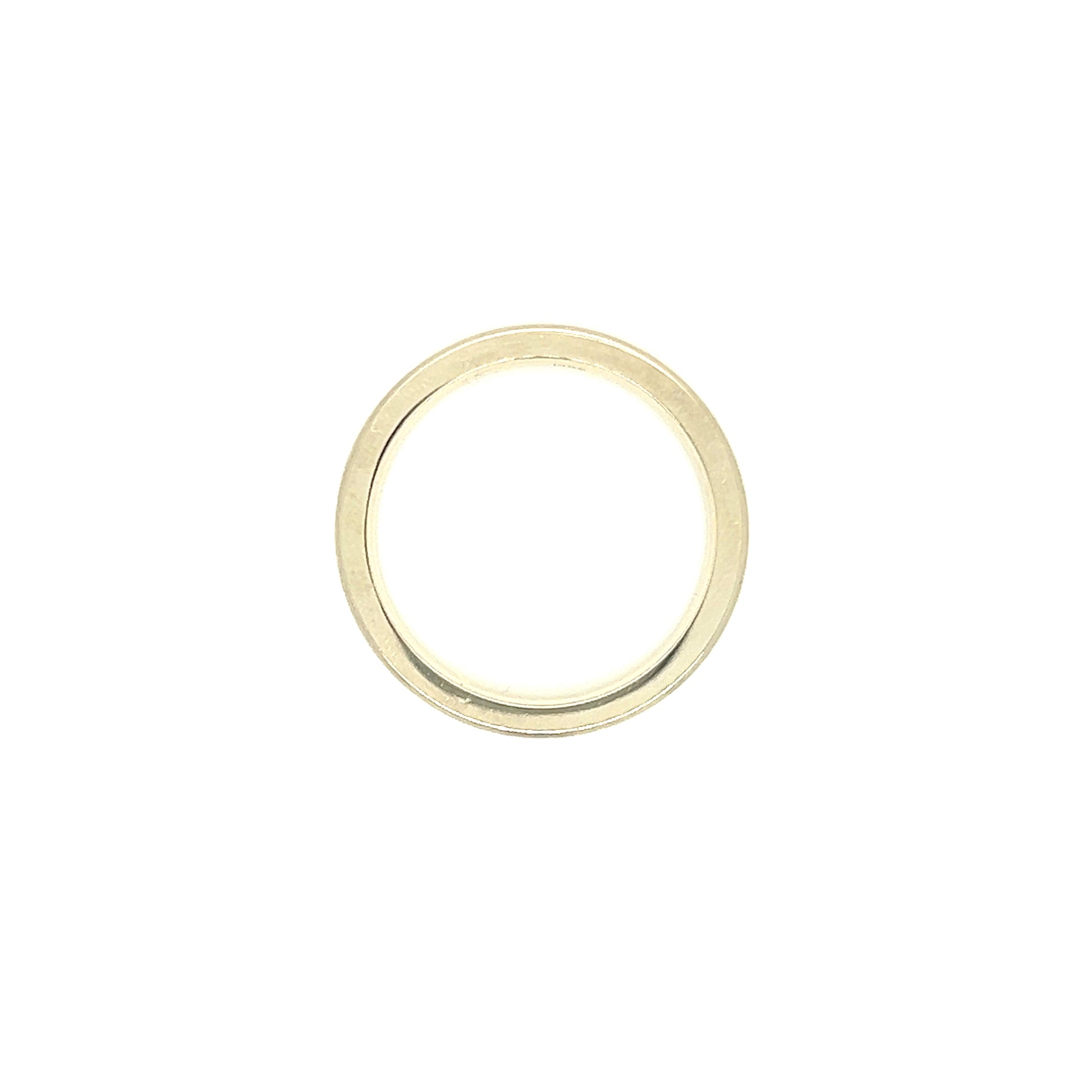 Two-Tone 4mm Ring with Comfort Fit in 14K White and Yellow Gold Top View