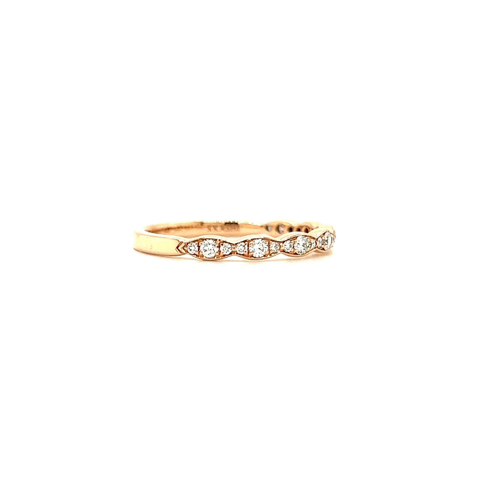 Ripply Diamond Ring with 0.23ctw of Diamonds in 14K Rose Gold Left Side View