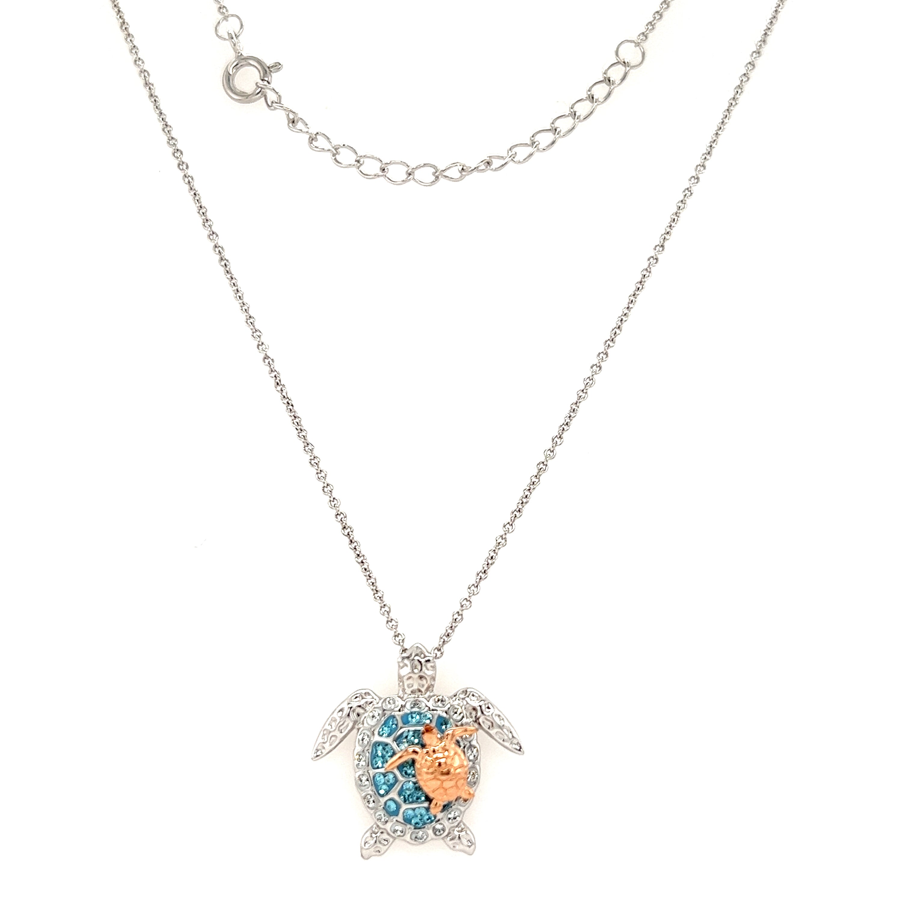 SEA TURTLE CHARM NECKLACE STERLING SILVER – THE MOONFLOWER STUDIO