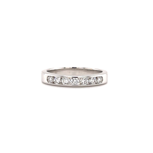 Diamond ring with 0.63ct of Diamonds in 14K White Gold Front View