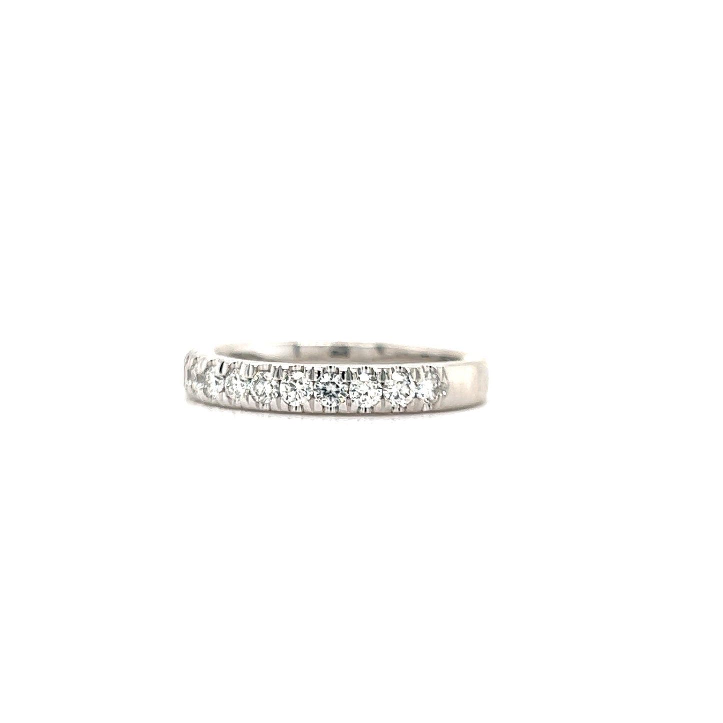 Diamond Ring with Eleven Round Diamonds in 14K White Gold Right Side View