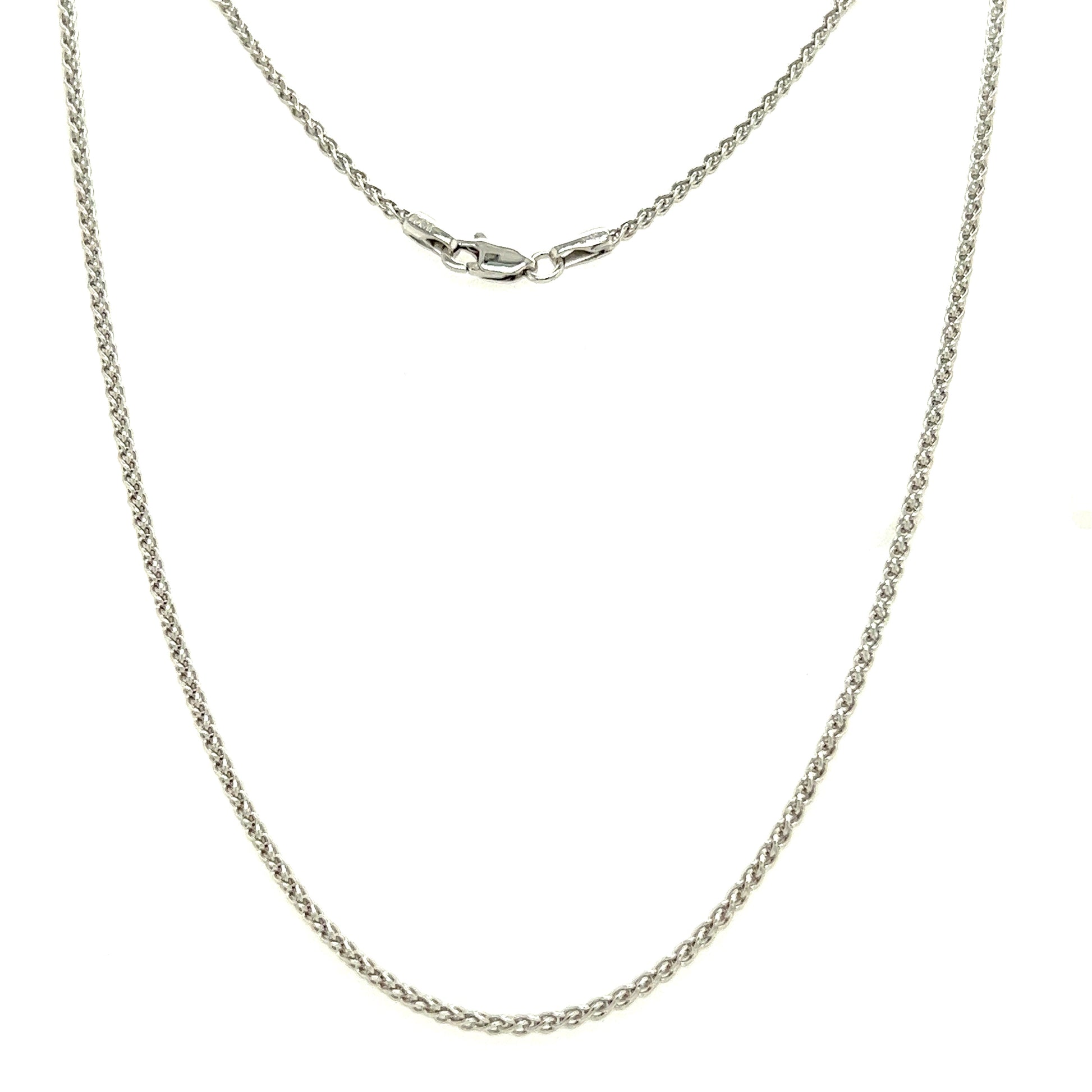 Wheat Chain 1.65mm with 18in of Length in 14K White Gold Full Chain View