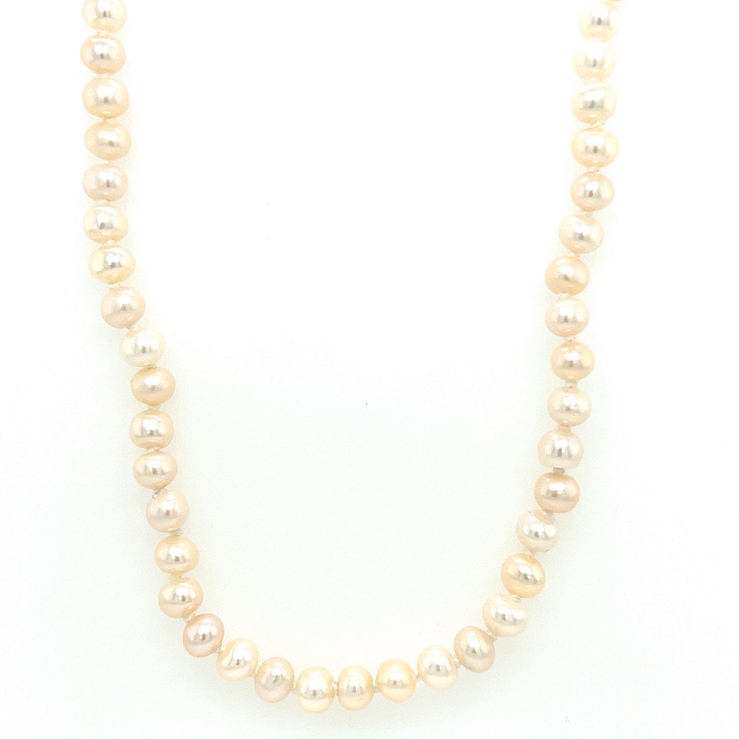 Cultured White Freshwater Pearl Necklace with 14K Yellow Gold Clasp
