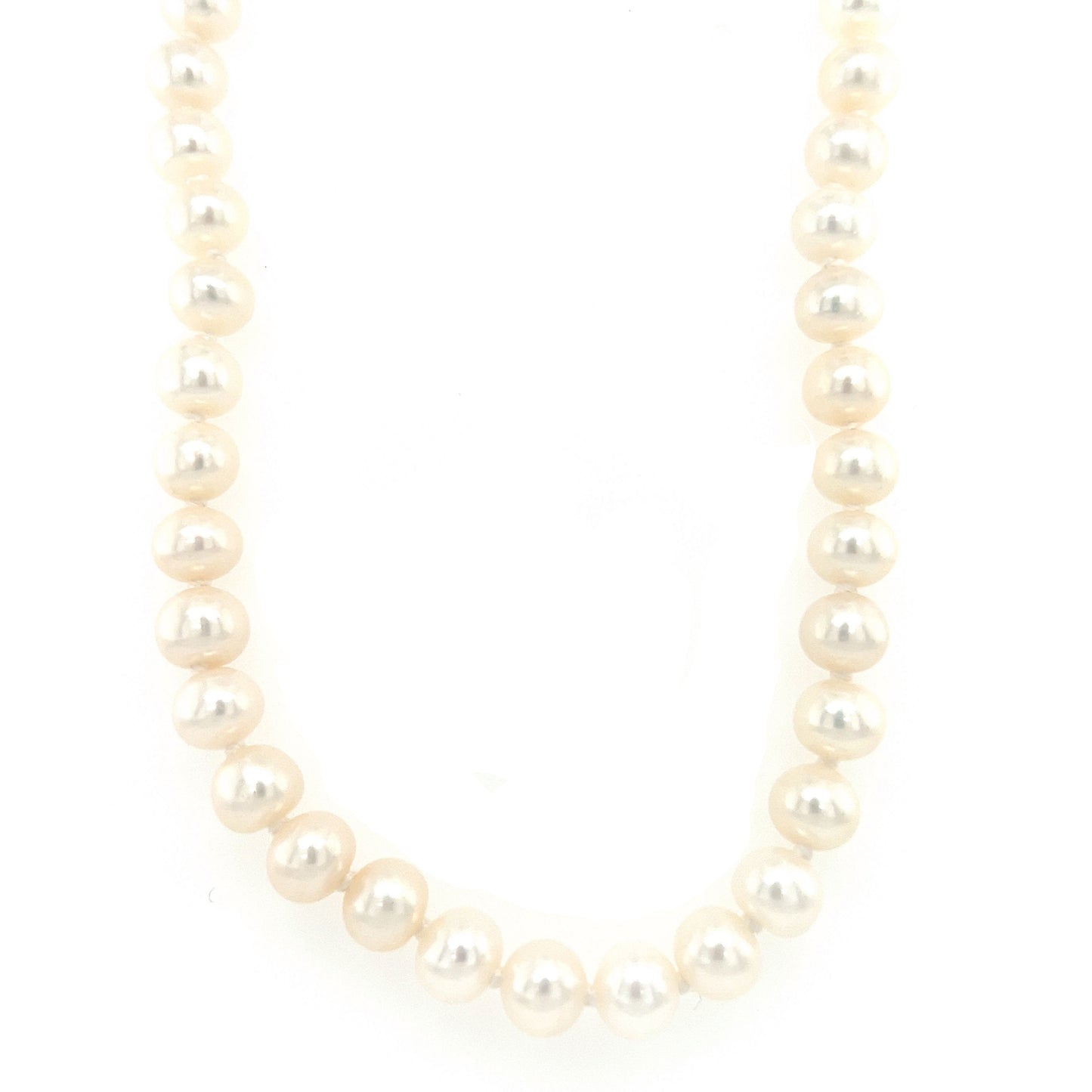 Cultured Freshwater Pearl Necklace with 14K Yellow Gold Clasp Front View