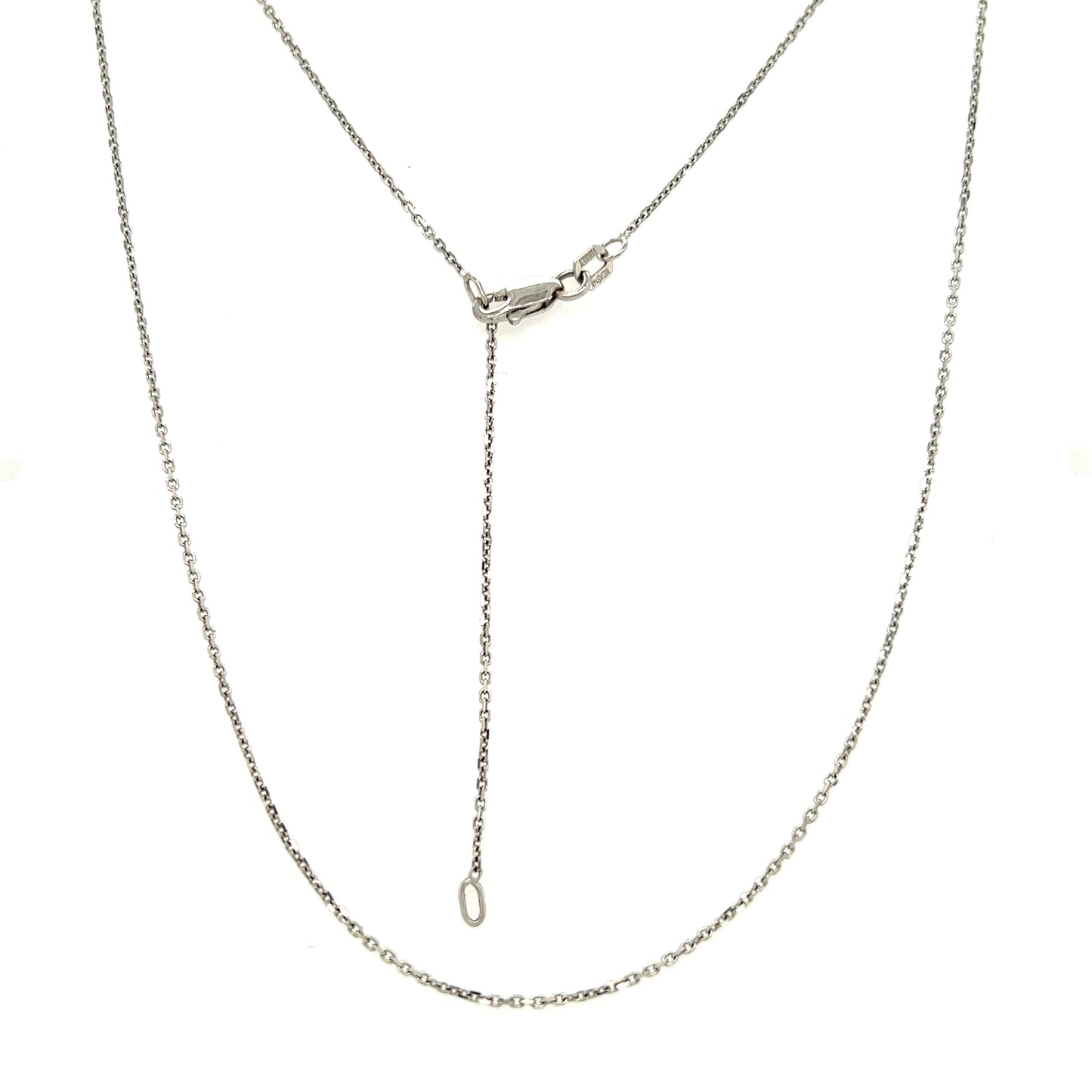 Cable Chain 1.0mm with Adjustable Length in 14K White Gold Full Chain Adjustable Length View