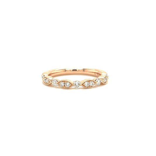 Diamond Ring with 0.27ctw of Diamonds in 14K Rose Gold Front View
