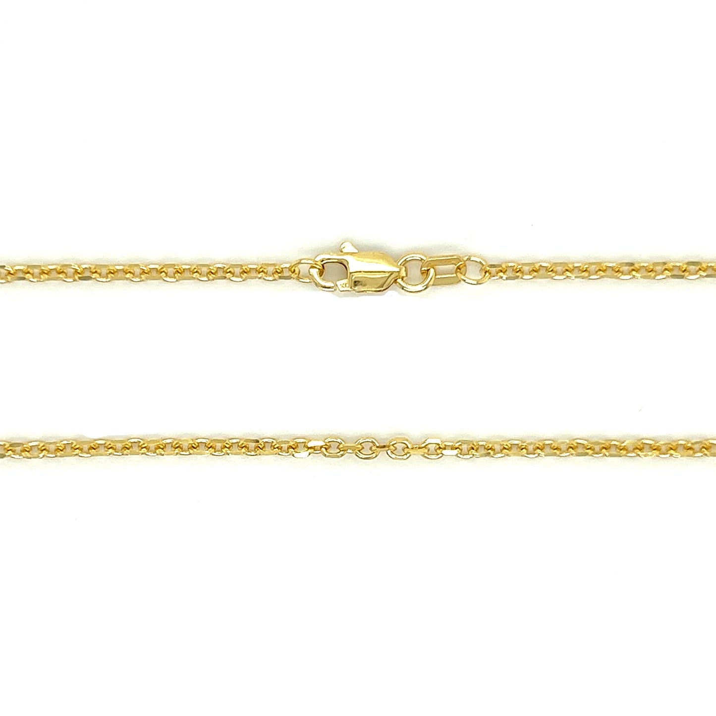 Cable Chain 1.8mm in 14K Yellow Gold Chain and Clasp View