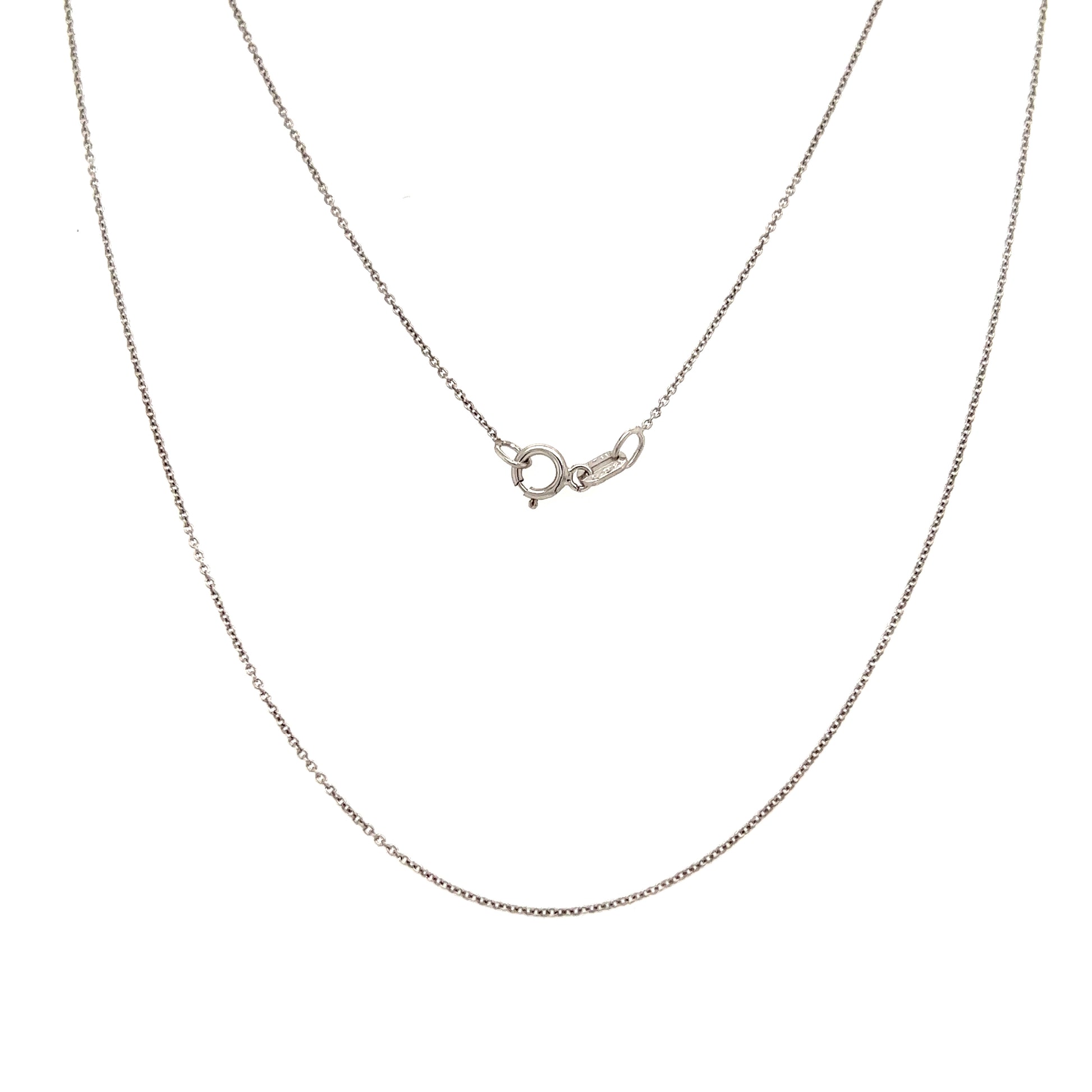 Cable 0.75mm Chain with 16in Length in 14K White Gold Full Chain View