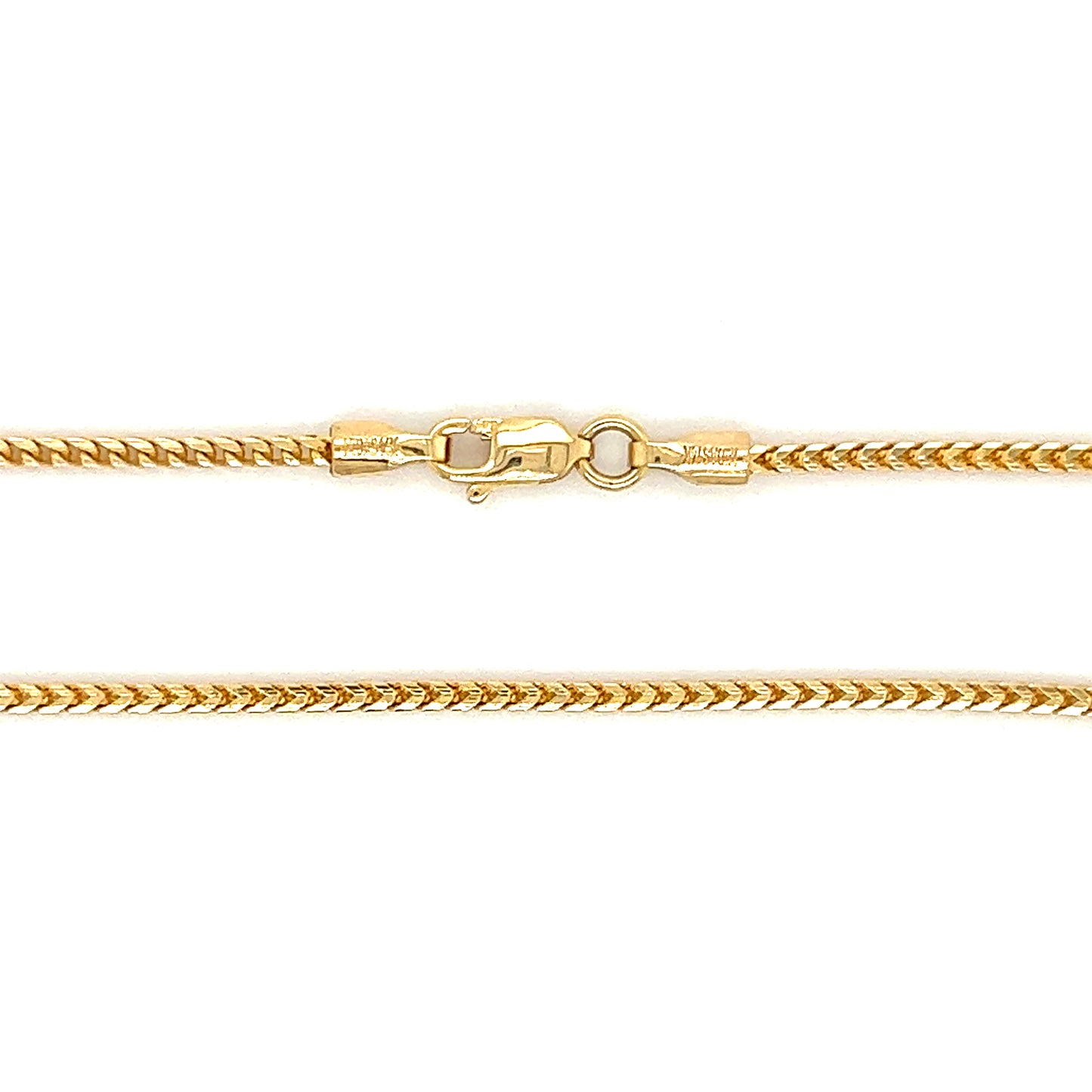Franco 1.55mm Chain with 24in Length in 14K Yellow Gold Chain and Clasp View