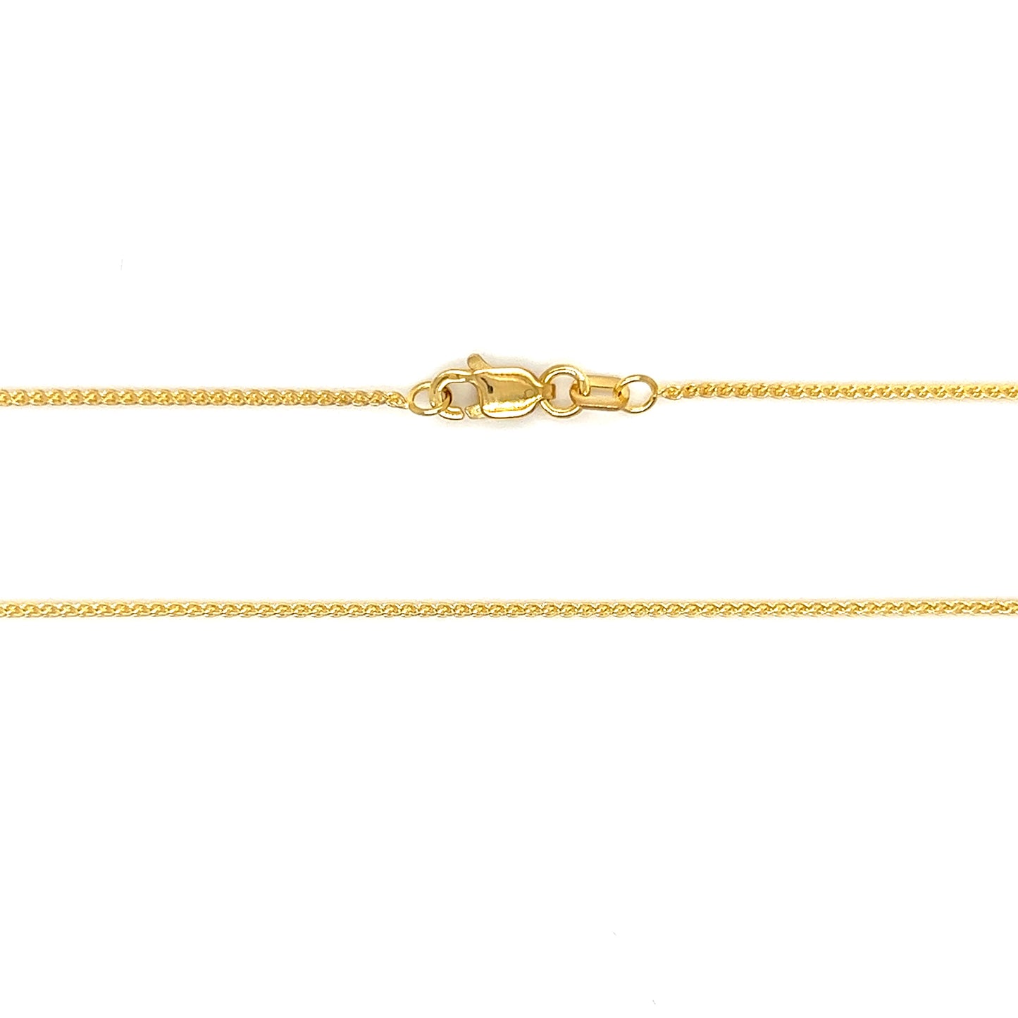 Round Wheat Chain 1.05mm in 14K Yellow Gold Chain and Clasp View