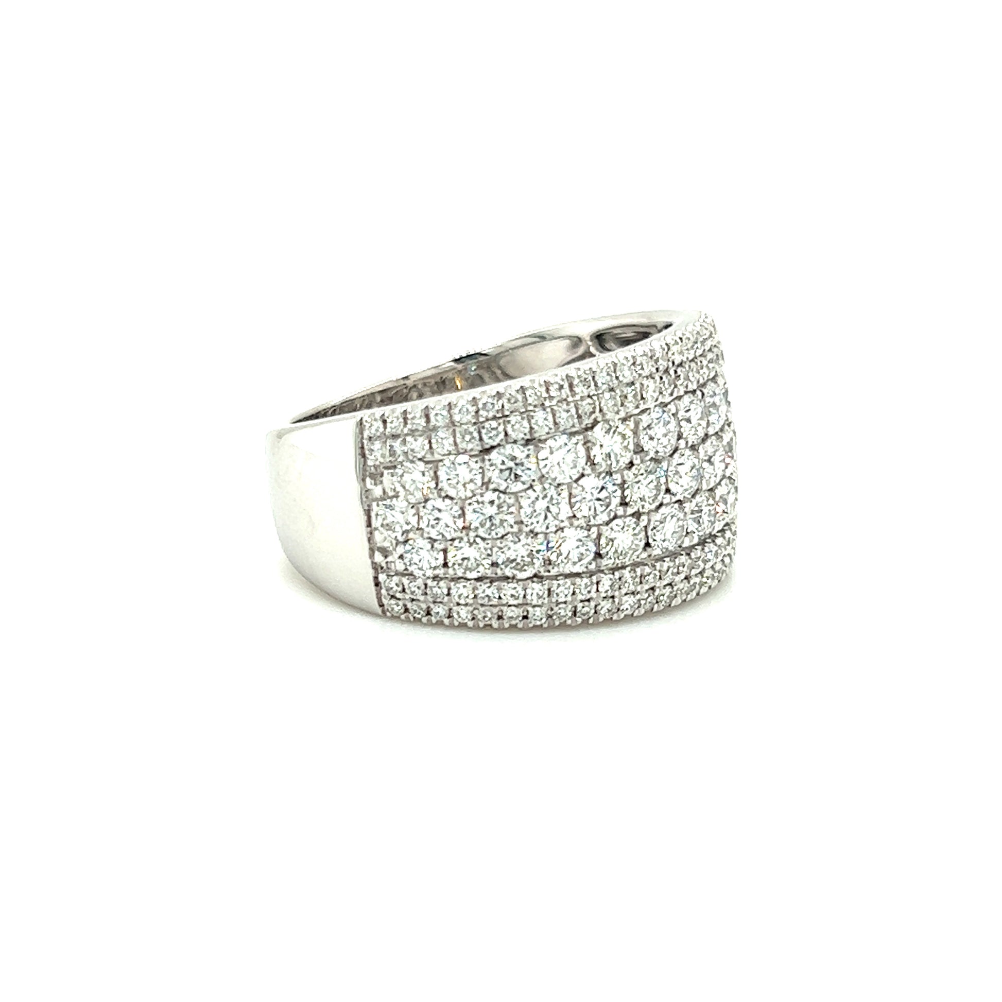 Multi-Row Diamond Ring with 1.9ctw of Diamonds in 14K White Gold Left Side View