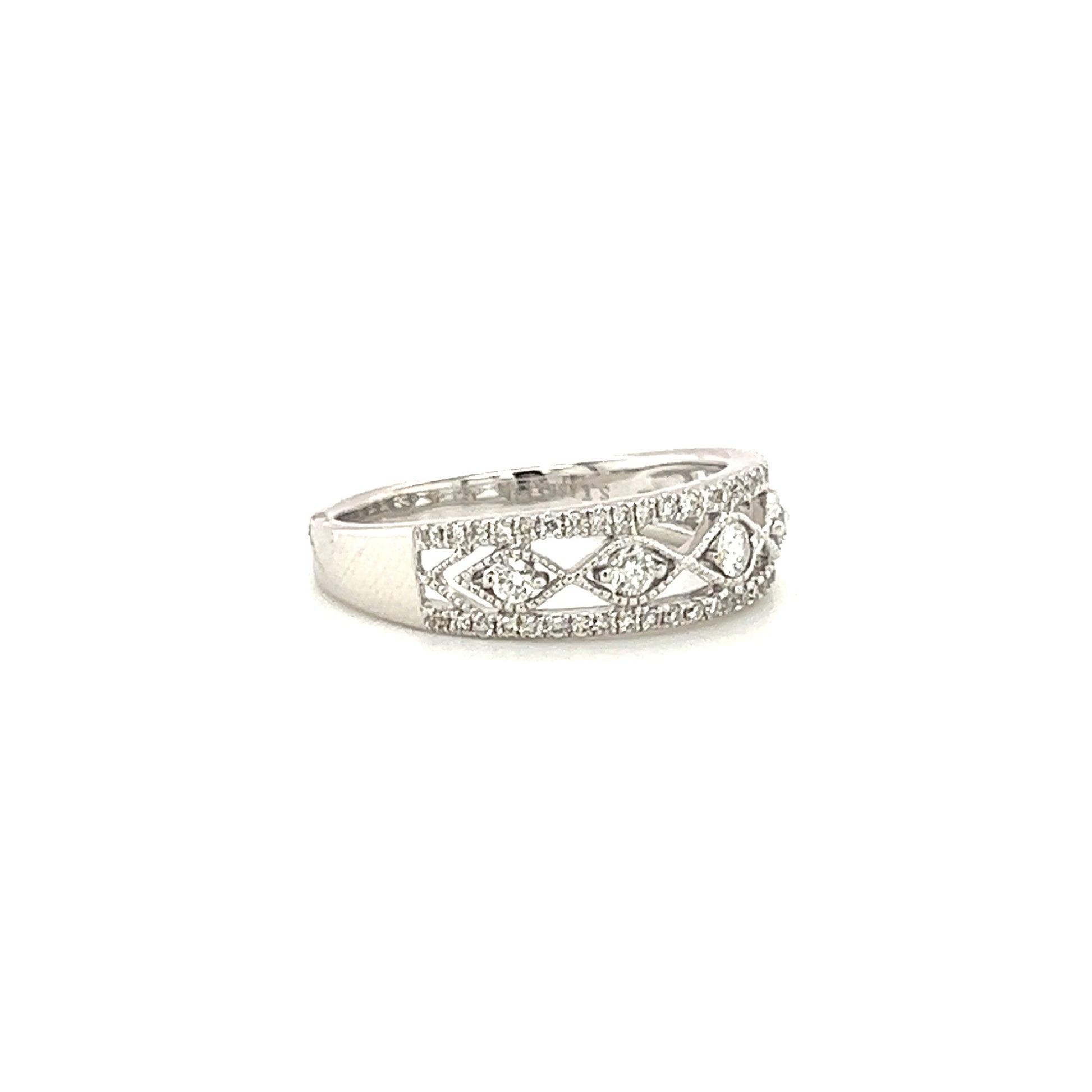 Diamond Ring with 0.36ctw of Diamonds in 14K White Gold Right Side View