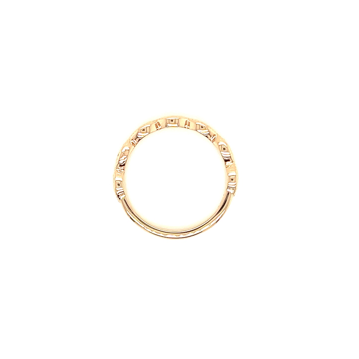 Diamond Ring with Fourteen Diamonds in 14K Rose Gold Top View