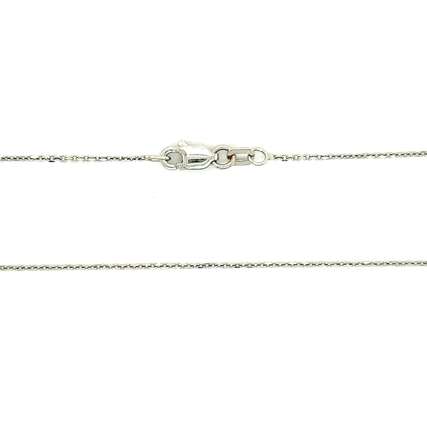 Cable Chain 1.0mm with Adjustable Length in 14K White Gold Chain and Clasp View