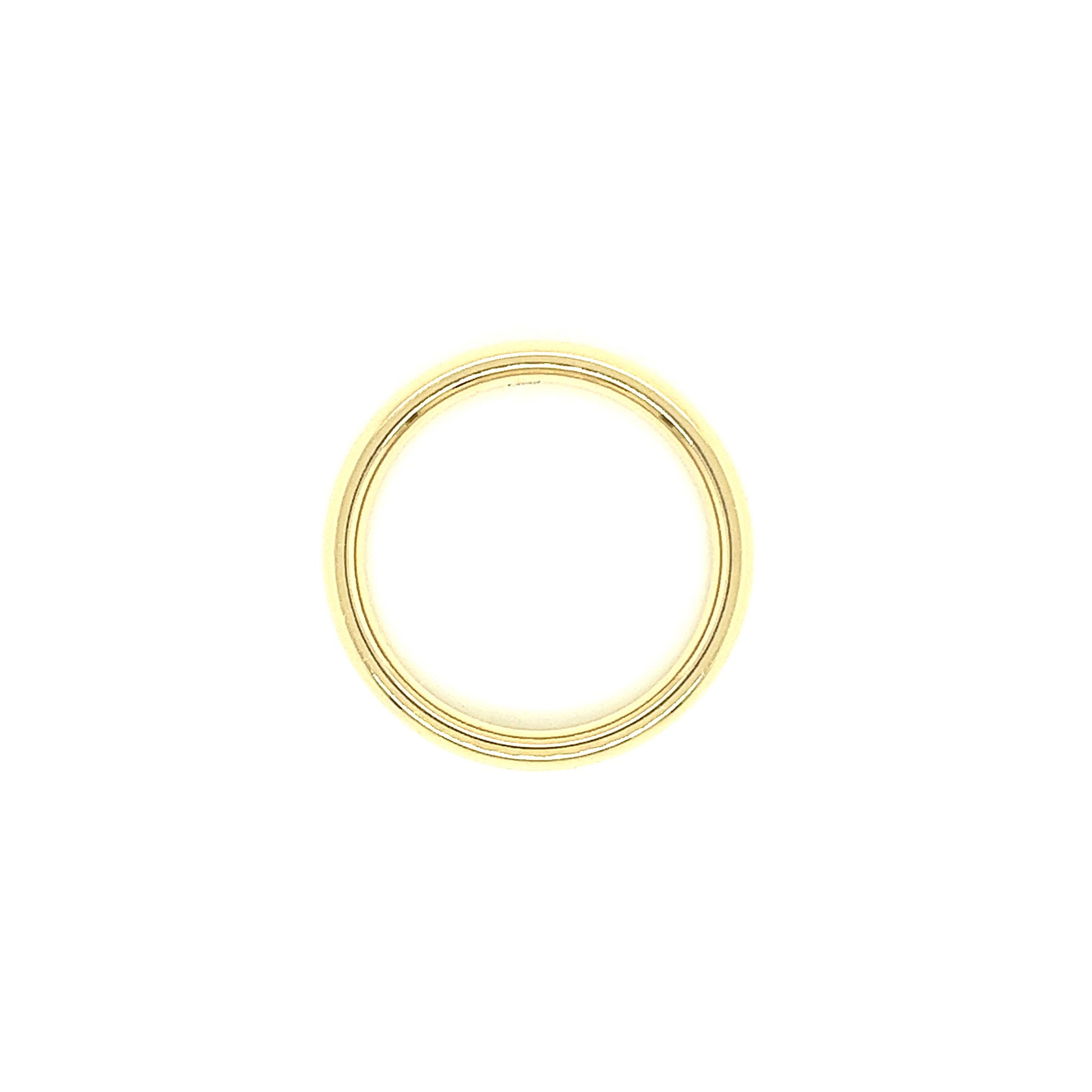 Half Round 5mm Ring with Comfort Fit in 14K Yellow Gold Top View